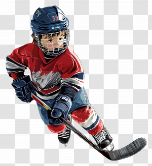 Hockey Boy - Ice Hockey Player In Action Transparent PNG