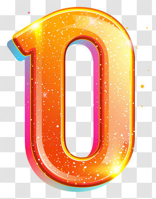 Number 0 - Sparkling Golden Number 0 Transparent PNG