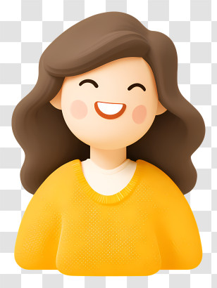 Cheerful Woman - Smiling Woman Cartoon Avatar Transparent PNG
