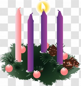 Advent Wreath Sunday Candle - Christmas Decoration - First Transparent PNG