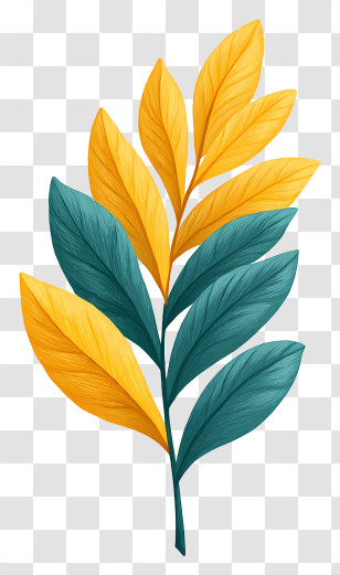 Jungle Leaf - Yellow And Green Leaves Illustration Transparent PNG
