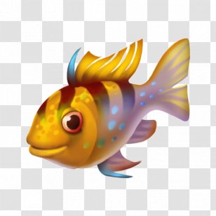 Carassius Auratus Fish - Marine Biology - Cartoon Silver Head Goldfish Transparent PNG