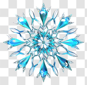 Blue Snowflake - Blue Crystal Snowflake Decoration Transparent PNG