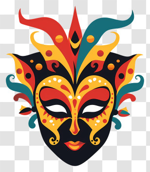 Fastnacht Day - Decorative And Colorful Carnival Mask Illustration Transparent PNG