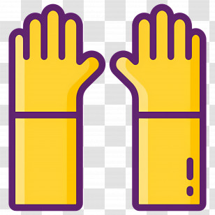 Gloves - Yellow Rubber Gloves For Cleaning Transparent PNG