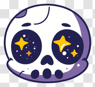 Halloween Skull - Cartoon Skull With Sparkling Eyes Art Transparent PNG