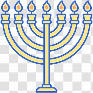 Hanukkah Menorah - Menorah With Candles Illustration For Hanukkah Celebration Transparent PNG