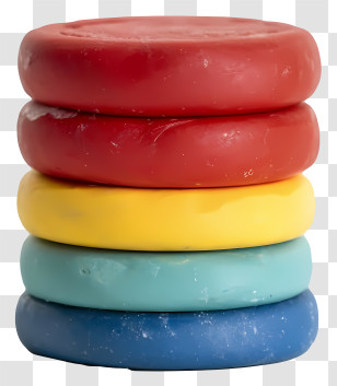 Rubber Material - Stacked Colorful Clay For Crafting Transparent PNG