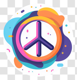 Peace Sign - Colorful Peace Symbol With Abstract Background Transparent PNG