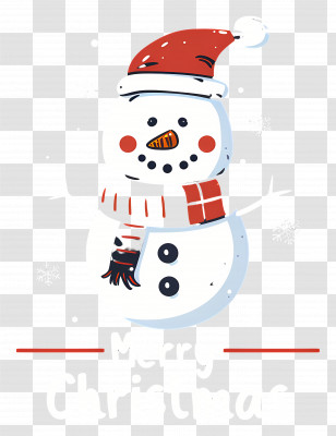 Christmas Snowman - Snowman With Santa Hat Transparent PNG