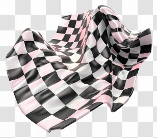 Checkered Napkin - Soft Black And Pink Checkered Fabric Transparent PNG
