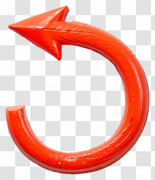 Curved Red Arrow - 3D Red Curved Loop Arrow Transparent PNG