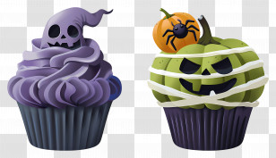 Halloween Cupcakes - Halloween-themed Spooky Cupcakes Transparent PNG