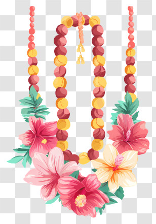 Wedding Flower Mala - Colorful Hawaiian Lei Transparent PNG