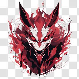 Nightmare Foxy - Terrifying Demonic Creature With Flaming Aura Transparent PNG