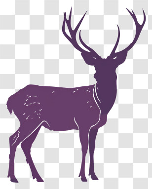 Deer Silhouette - Purple Deer Design Artwork Transparent PNG