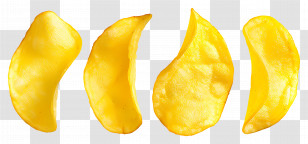 Potato Chip - Curved Golden Potato Chips Transparent PNG