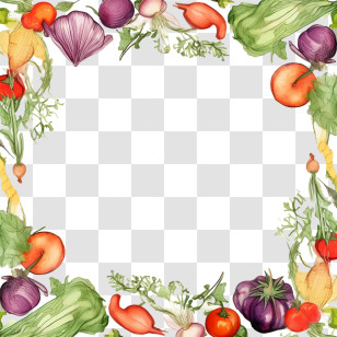World Food Day
 - Colorful Watercolor Vegetable Frame Illustration Transparent PNG