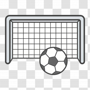 Football Net - Soccer Goal And Ball On A Football Field Transparent PNG