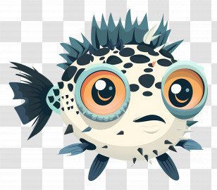 Cute Pufferfish - Adorable Puffer Fish Illustration Transparent PNG