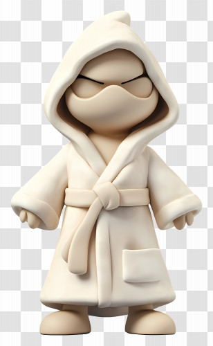 Bathrobe - White Hooded Cartoon Character Transparent PNG