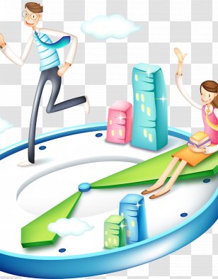Cartoon Clock Poster Illustration - Animation - A Race Against Time Transparent PNG