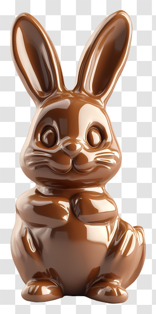 Chocolate Bunny - Adorable Cartoon Chocolate Bunny For Easter Transparent PNG