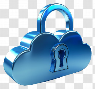 3d Secure Cloud - Blue Cloud Padlock For Data Protection Transparent PNG