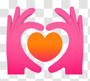 Heart Gesture - Hands Forming Heart Gesture With Orange Heart Transparent PNG