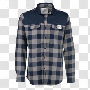 Sleeve T-shirt Flannel Check Tartan - Button Transparent PNG