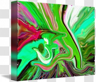 Modern Art Acrylic Paint Gallery Wrap Canvas - Green - Names Of Allah Transparent PNG