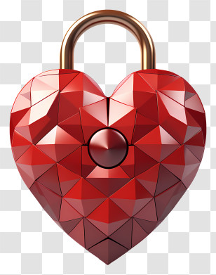 Key - Geometric Heart Lock Representation Of Love Transparent PNG
