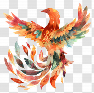 Phoenix - Colorful Phoenix Illustration Transparent PNG