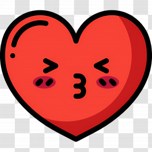 Heart Emoji - Red Heart Blowing A Kiss Icon Transparent PNG
