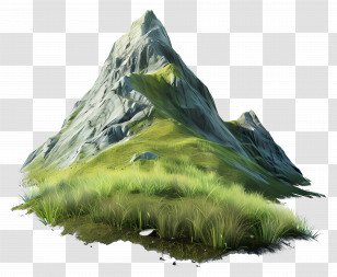 Mountain Grass - Green Mountain With Grass Transparent PNG