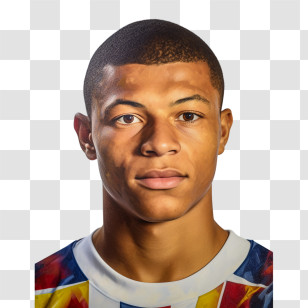 Kylian Mbappe - Digital Portrait Of A Man Transparent PNG