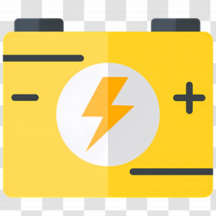 Battery Energy Storage - Yellow Battery With Lightning Symbol Transparent PNG