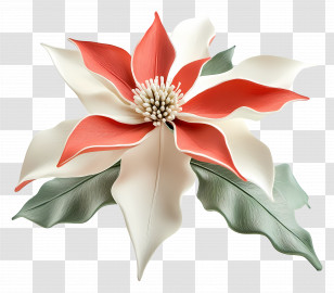 Christmas Flower - Artistic Red And White Flower Transparent PNG