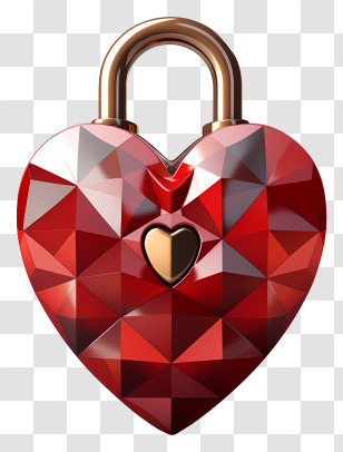 Lock - Heart-Shaped Red Love Padlock Transparent PNG