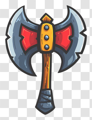 Battle Axe - Battle Axe With Red Accents Transparent PNG