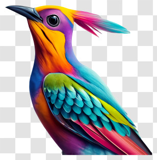 Cartoon - Colorful Exotic Bird Transparent PNG