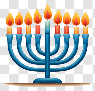 Hanukkah Menorah - Blue Menorah – Hanukkah Candle Holder Transparent PNG