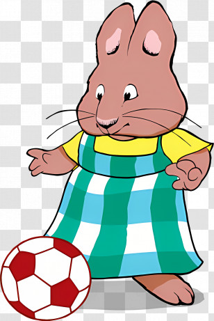 Max Ruby - Brown Rabbit With Soccer Ball Transparent PNG