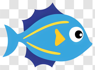 Blue Fish - Cartoon Blue Fish Illustration For Designs Transparent PNG