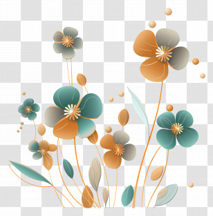 Flower Background - Floral Decorative Design With Nature Themes Transparent PNG