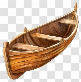 Boat - Wooden Rowboat Illustration Transparent PNG