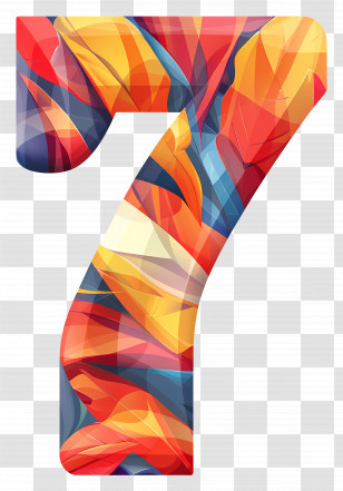 Number 7 - Artistic Illustration Of Number Seven Transparent PNG