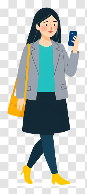 Woman In Blazer - Business Woman Checking Phone Transparent PNG