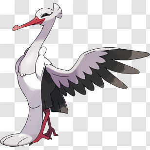 Bombirdier - Elegant Stork With Outstretched Wings Transparent PNG
