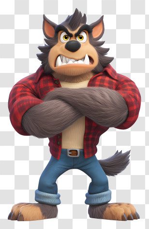 Cartoon Werewolf - Fierce Cartoon Wolf Character Transparent PNG